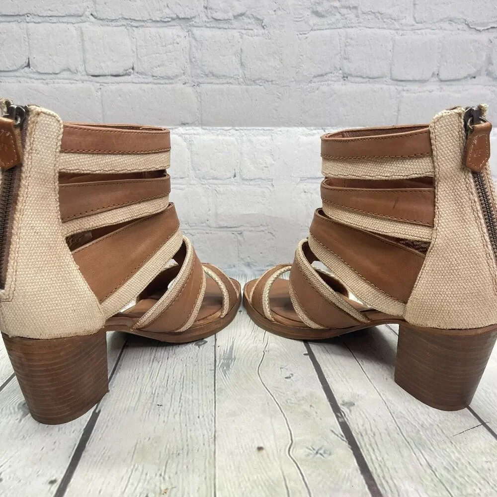 Vintage Foundry Co Fisherman Cage Sandals Women’s 11 Leather Block Heel